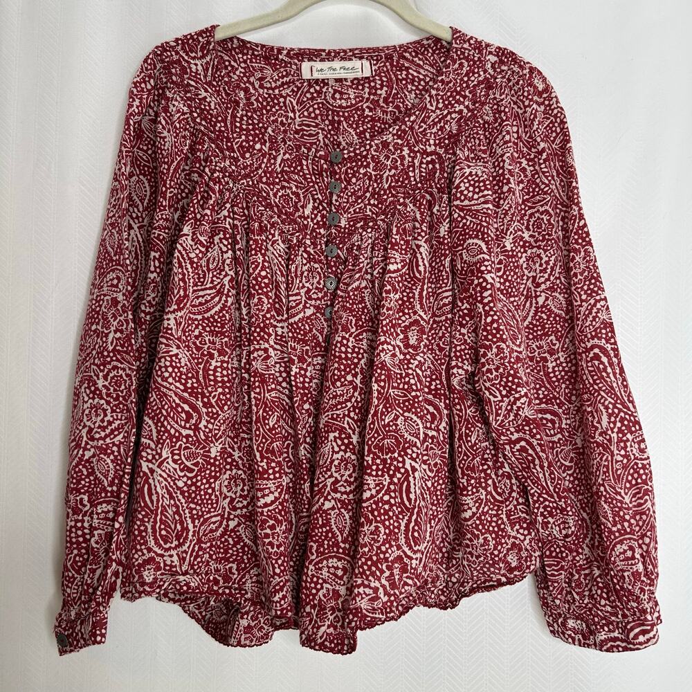 Free People blouse red paisley OB1244309